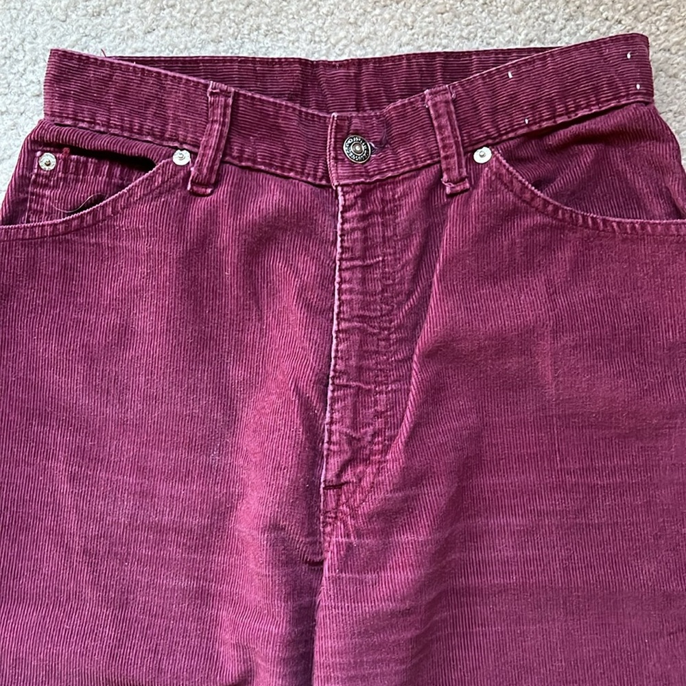 HP 🎉 Vintage Levi’s berry high waist cords size 7 approx - Picture 3 of 12